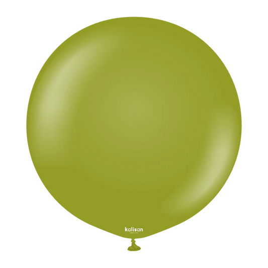 24 inch Kalisan Retro Olive Latex Balloons 2ct