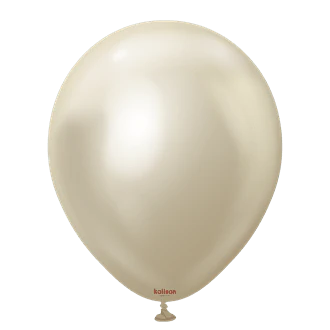 5 inch Kalisan Mirror White Gold Latex Balloons 100ct