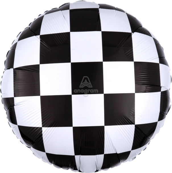 ANAGRAM 18"A Checkered Black and White Round Pk