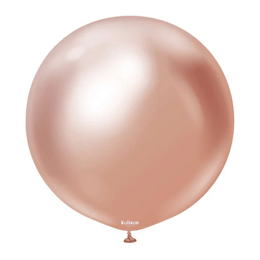 24 inch Kalisan Mirror Rose Gold Latex Balloons 2ct